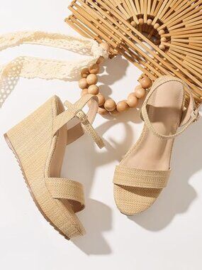 Women's Espadrille Wedge Sandals: Ankle Strap Platform Open Toe Wedges - Stylish